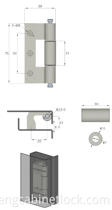 Hinge Series Cabinet Lock with High Quality